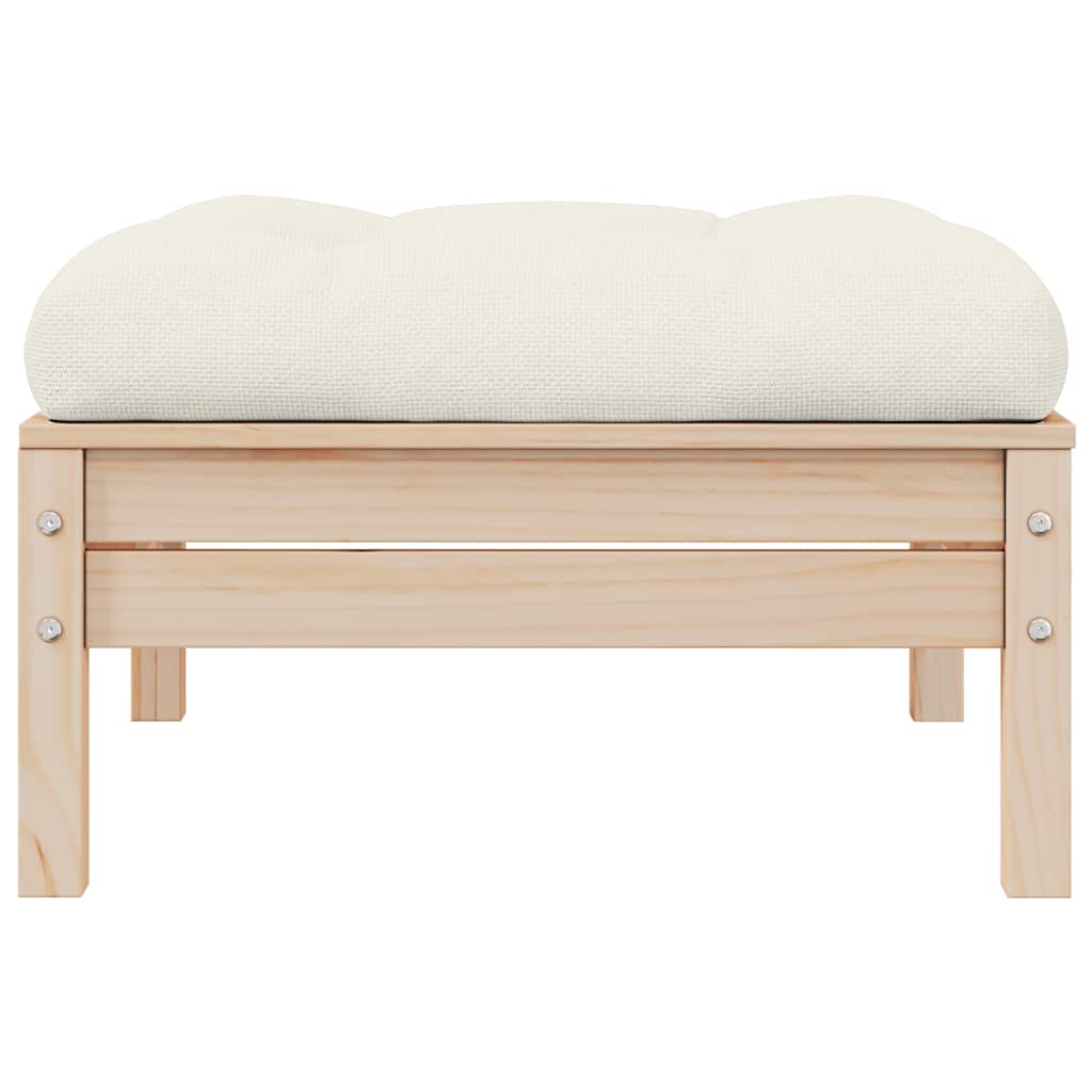 Vidaxl 2-Seater Garden Sofa with Cream Cushions, Pine Wood
