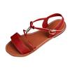 Flat Bottomed Flat Buckle with Rhinestone Fish Mouth Casual Sandals