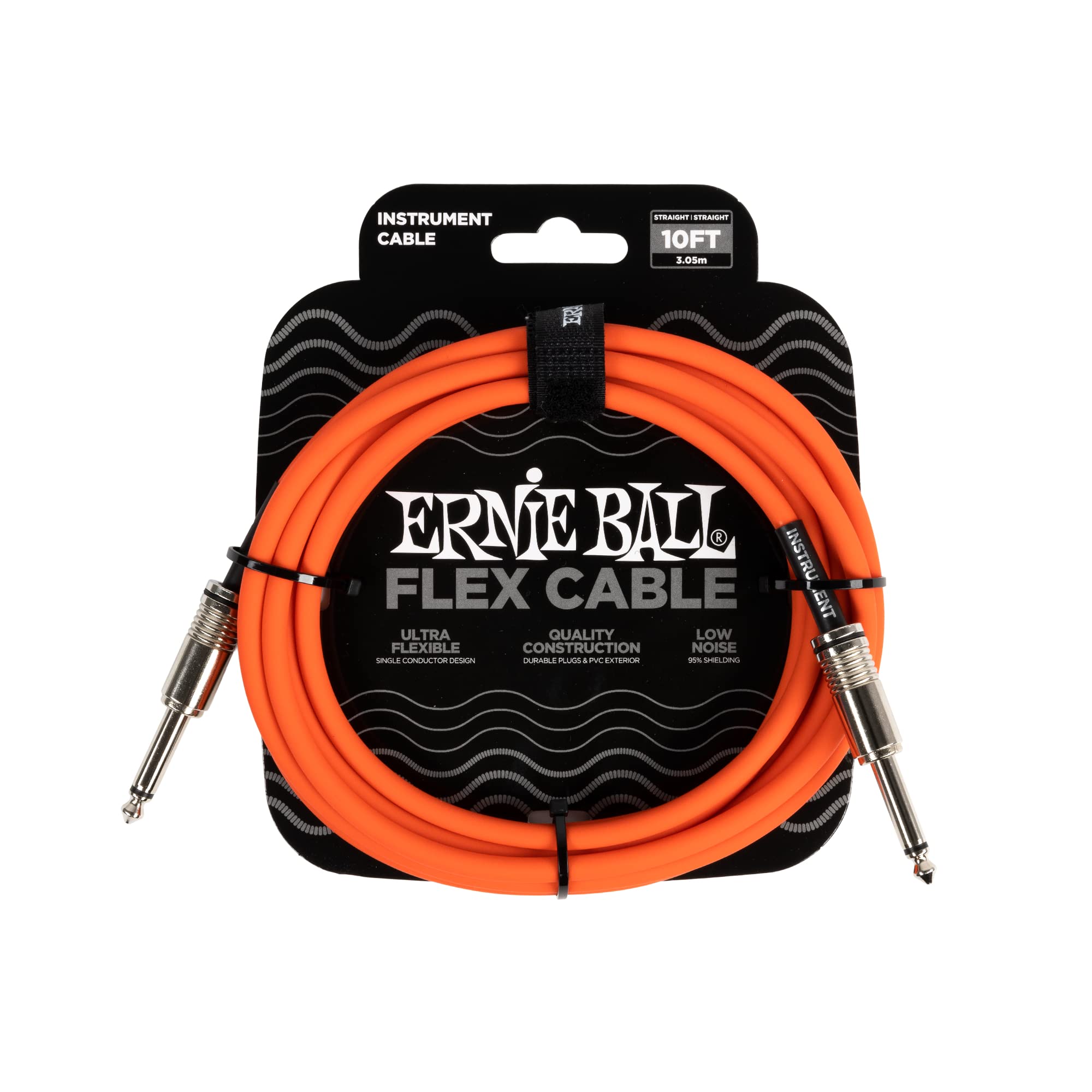 

Genuine Ernie Ball 6416 Flex Instrument Orange 10-foot Cable, 3.04m, SS-Type, оранжевый