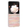 For Honor Magic V Flip 5G Case Plaid Texture Leather+PC Phone Cover with Matte Edge