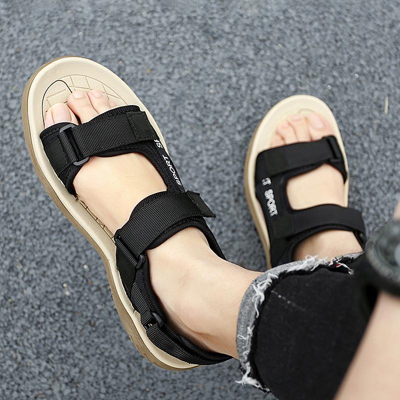 Herr Sandaler med Mjuk Sula Utomhus Strand Herr Promenadskor Sommar Lyxmärke Herrsandaler Design Andningsbara Fritidsskor
