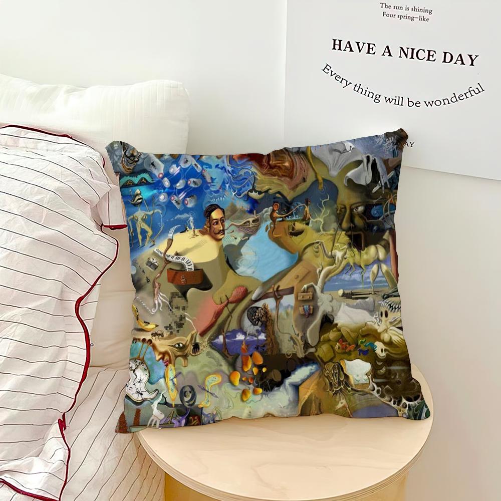 Salvador Dali Pop Art Pillow Case Sofa Living Room Bedroom Headboard Backrest Cushion Square Cushion Nap Time