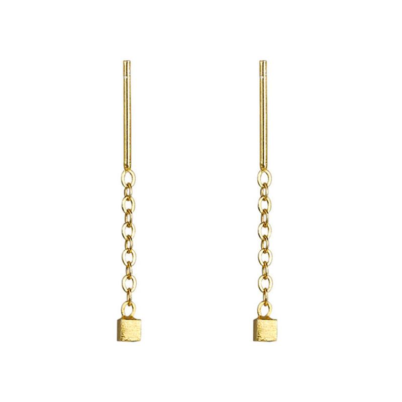 

Simple Square Tassel Dangle Earrings For Women Grils Elegant Trendy Korean Fashion Tassel Drop Earring Fashion Jewerly Gifts золотий