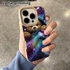 Phone Case: 2D Flat Lambskin Fits iPhone 18 17 16 15 14 13 Pro, Plush Brown Bear, Christmas and Halloween Gift