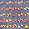 20pcs Food Accessories Red Strawberry Cherry Enamel Charm For Jewelry Making Bulk Fruit Banana Avocado Pendant Charm Accessories