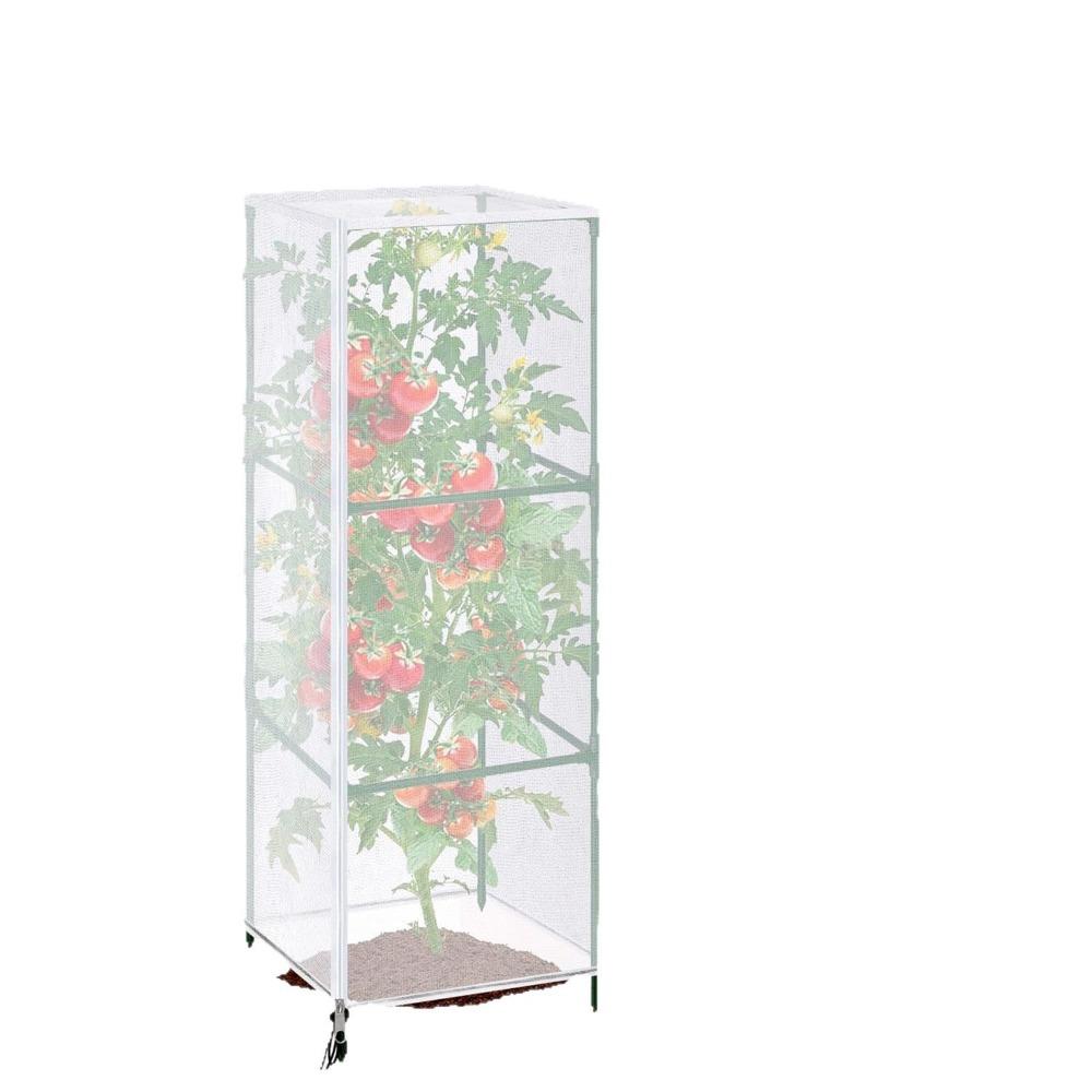 

White Plant Netting Cover Square Insect Prevention Plant Protective Net with Drawstring Bird Prevention Plant Growing Net 35-35-120cm белый