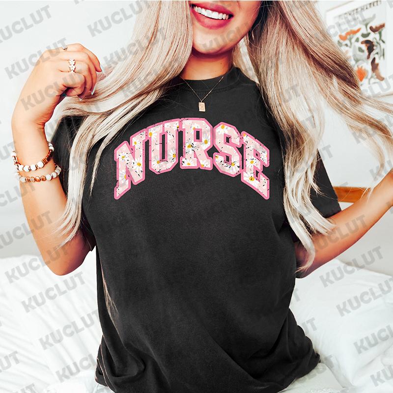 New Nurse Black T-shirts for Unisex Nurse Graduate Gift Nursing School Tee Shirts RN Tshirts Short Sleeve Summer Fashion Shirt