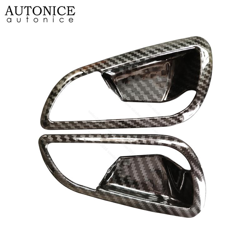 4pc Carbon Fiber Color Door Handle Bowl Cover for Ford Focus 2015 2016 2017 2018 ST RS MK3 an Version LEFT HAND SIDE ABS