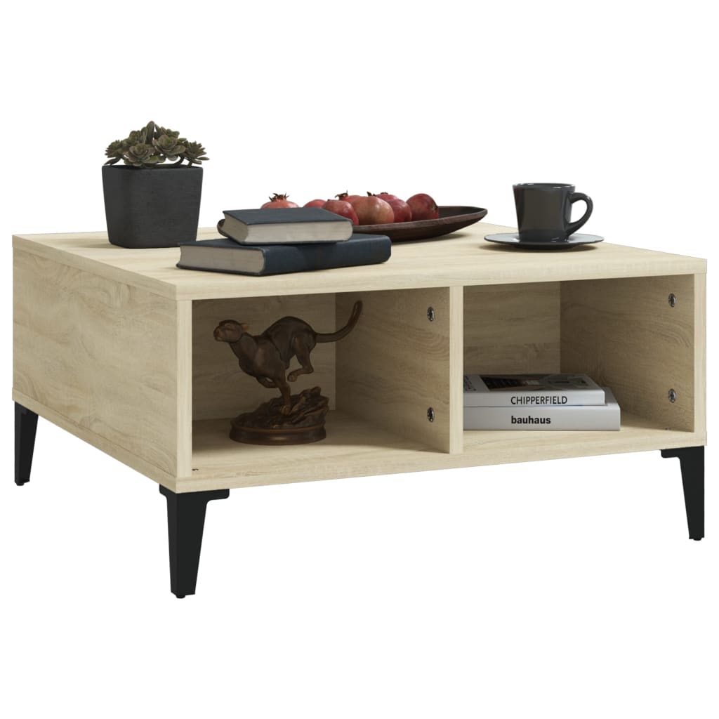 Vidaxl Coffee Table, Sonoma Oak, 60X60X30 Cm, Wood-Based Material
