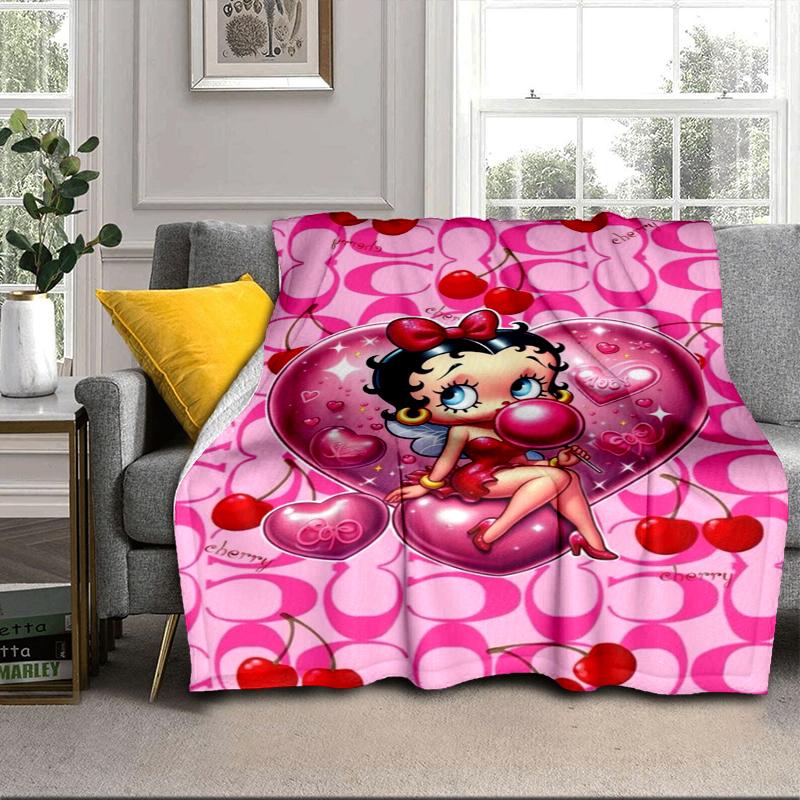 laday In Red Dress Blanket Flannel Blanket for bed, sofa, Camping, Hiking, Picnic Essentials, gift for family Fan gifts