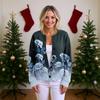 Women'S  Sweater Cute Fun Printing Sweater Fall And Winter Long Sleeve Knitted Sweater
