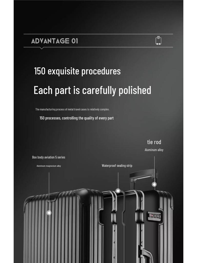 Slightly Flawed Aluminum-Magnesium Carry-on Trolley with Universal Wheels