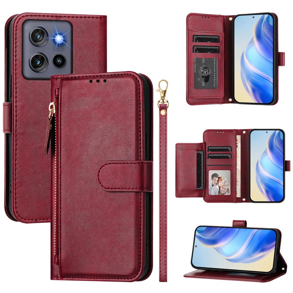 For Motorola Edge 50 Neo 5G/Moto S50 5G/Thinkphone 25 5G Case Zipper Pocket Multiple Card Slots Leather Phone Cover