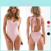 Elegante Damen Sexy Einteiler V-Ausschnitt Bandage Badeanzug Strand Rückenfrei Badeanzug Für Stilvolle Sommertage