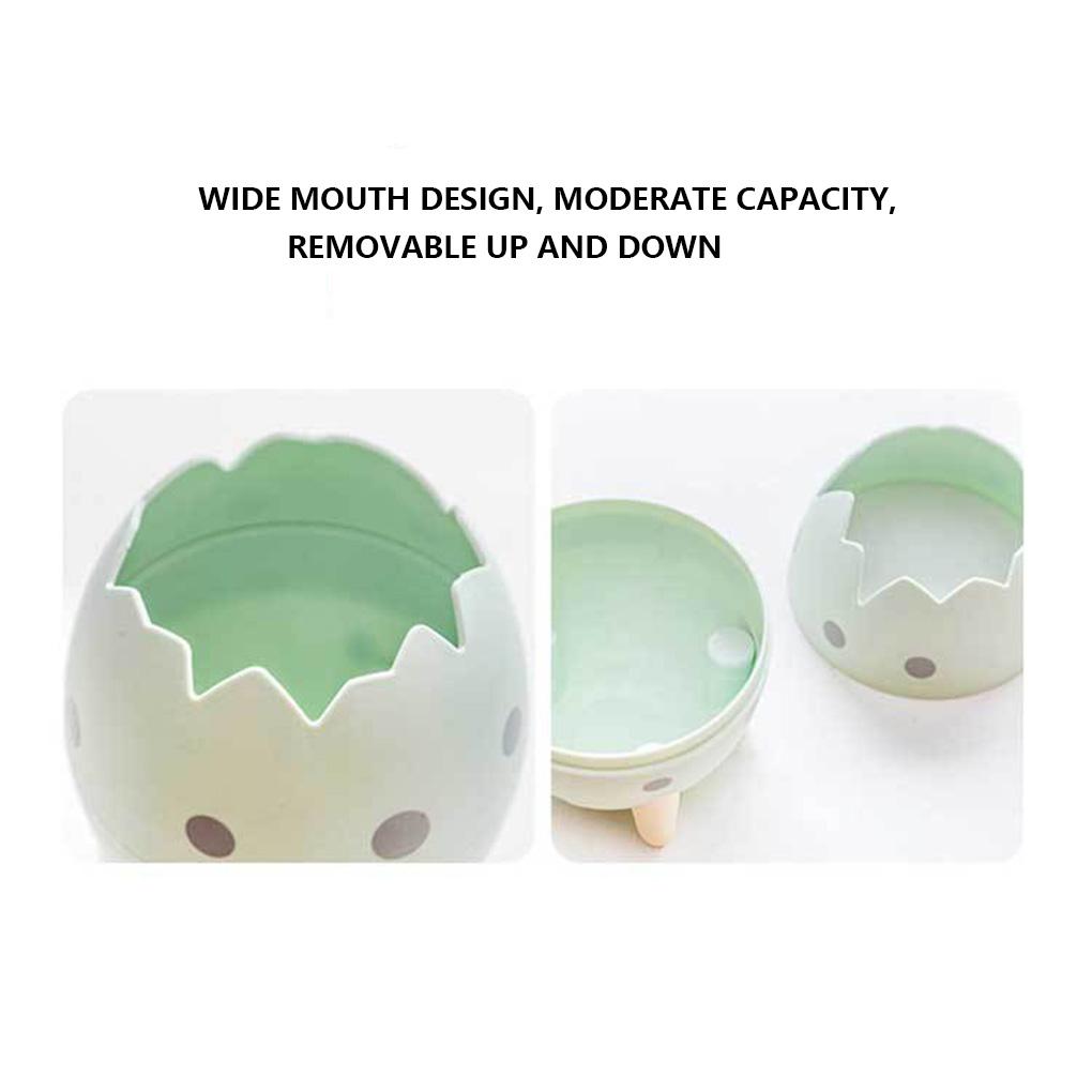 Kids Egg Shape Pen Holder Adorable Cartoon Replacement Dotted Solid Color Pencil Glue Container Organizer Birthday Gift
