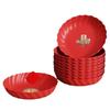 Festive Red Plastic Candy & Fruit Tray Set