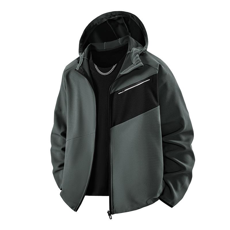 

Autumn and winter new outdoor sports trench coat running mountaineering windproof quick-drying hooded top 3XL