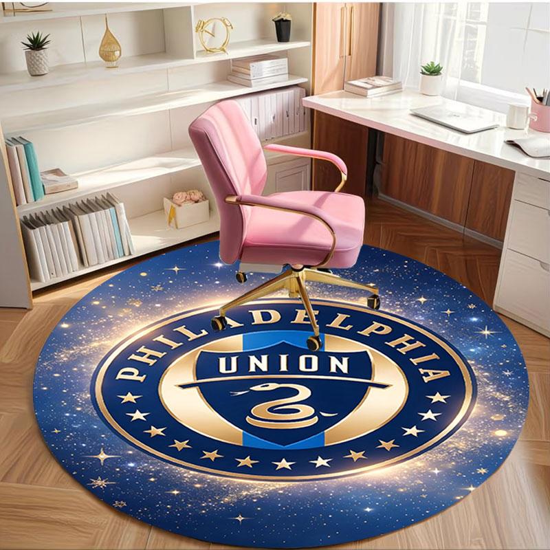 Philips Sports Union Print Round Rug, Washable Floor Carpet, For Entryway Dorm Laundry Room Office Study, Home Decor Birthday Christmas Gift