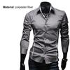 Men Shirt Single-breasted Business Formal Slim Autumn Shirt for Work