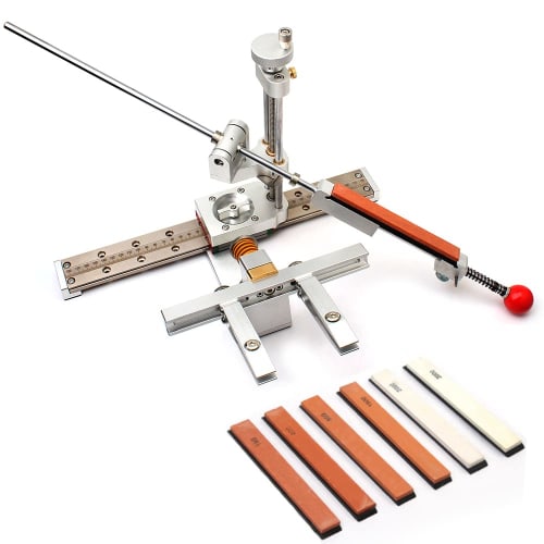 FTtool Sharpener, Fixed Angle, 0.1mm Precision, Frame Sharpening, Sharpening Guide, 360 Rotation, Sharpening Stone Included, Silver, HRGJ94