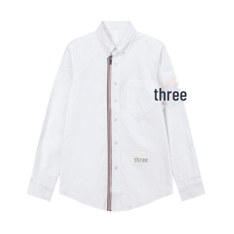 

Tide Brand Унисекс кардиган на молнии и рубашка Oxford Striped 4 белый