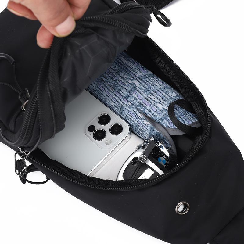 Simple Nylon Waterproof Breast Bag Outdoor Travel Shoulder Oblique Span Bag Solid Color Large Capacity Shoulder Travel Chest Bag