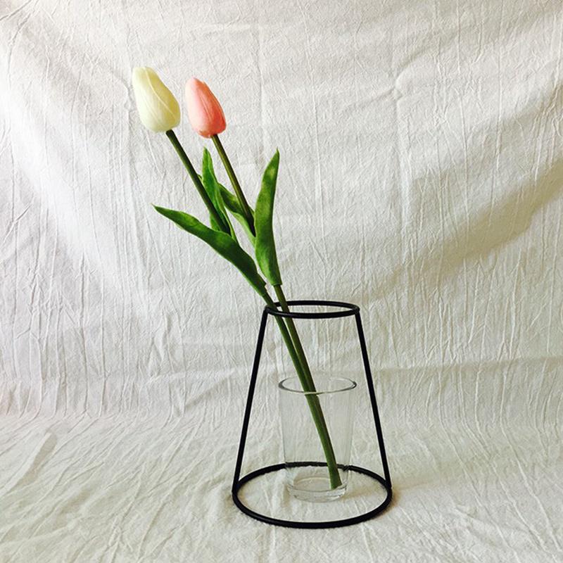 Home Party Decoration Vase Abstract Black Lines Minimalist Abstract Iron Vase