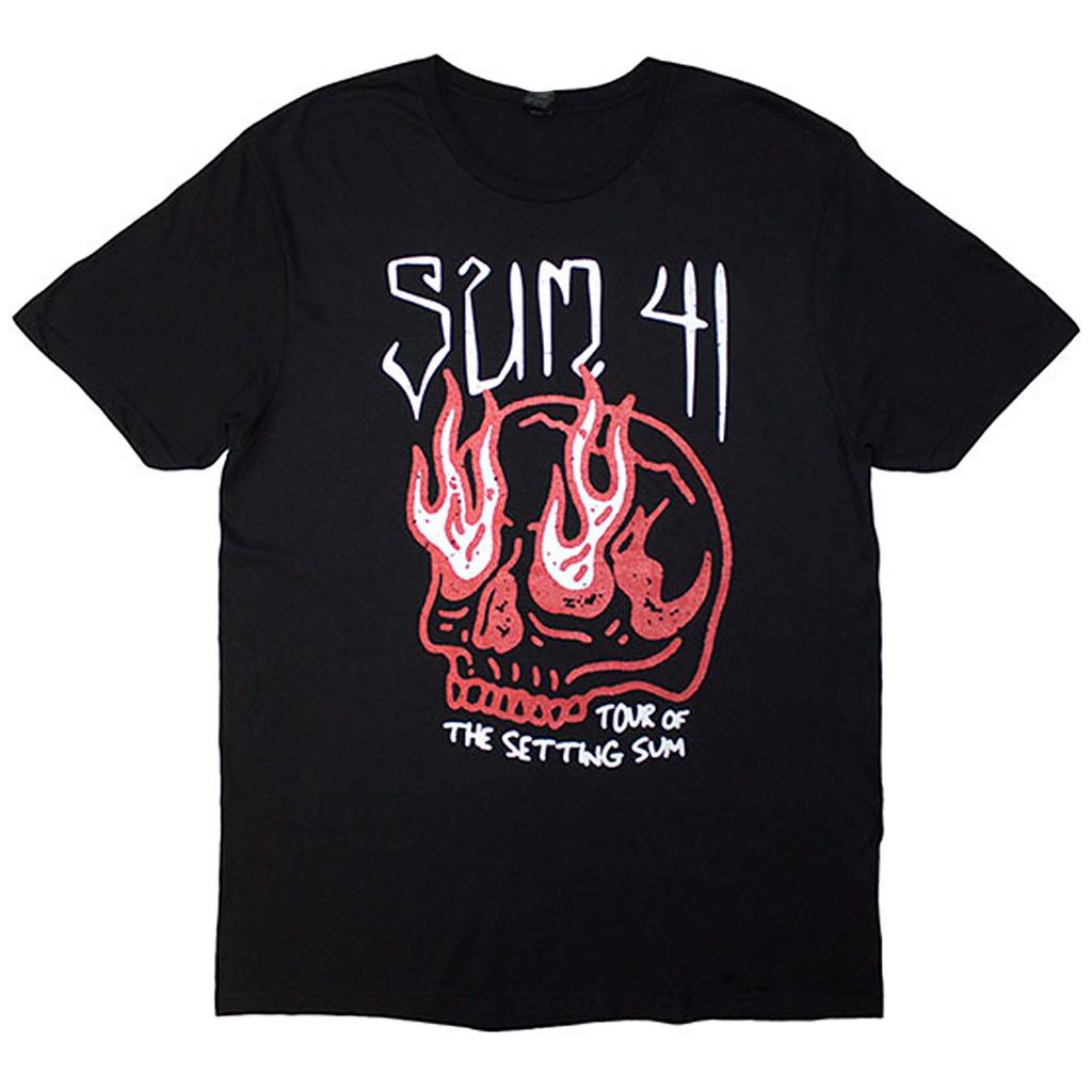 Men's Sum 41 Tour '24 Skull T-shirt Medium Black