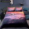 Airplane King Queen Full Duvet Cover Vintage Fighter Bedding Set for Kids Teens Adults Sky Clouds Grey 2/3pcs Soft Quilt Cover