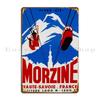 Morzine Frankreich Vintage Skiposter Metallschild Poster Zuhause Retro Keller Party Gedrucktes Blechschild Poster
