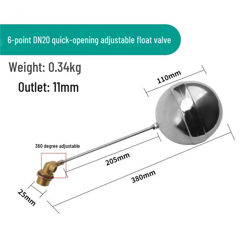ELEKO Stainless Steel Automatic Water Level Float Valve Controller