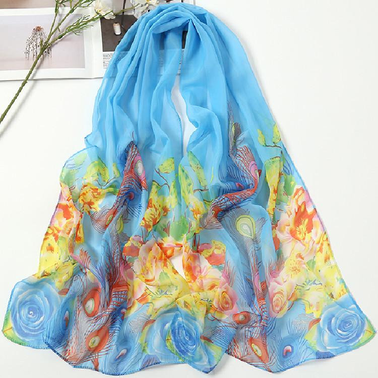 Spring/Summer New Women'S Silk Scarf 50 * 160cm Simulated Silk Twill Square Scarf Fashion Printed Large Square Scarf Professional Scarf