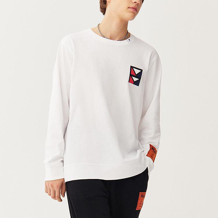 Fila Mihara Yasuhiro Collaboration Logo Round Neck Loose Long Sleeve T-Shirt Men Tops White F71M118207F-WT