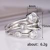 Huitan Trendy CopperColor Cubic Zirconia Ring for Women Fashion Versatile Daily Wearable Finger Accessories Modern Jewelry