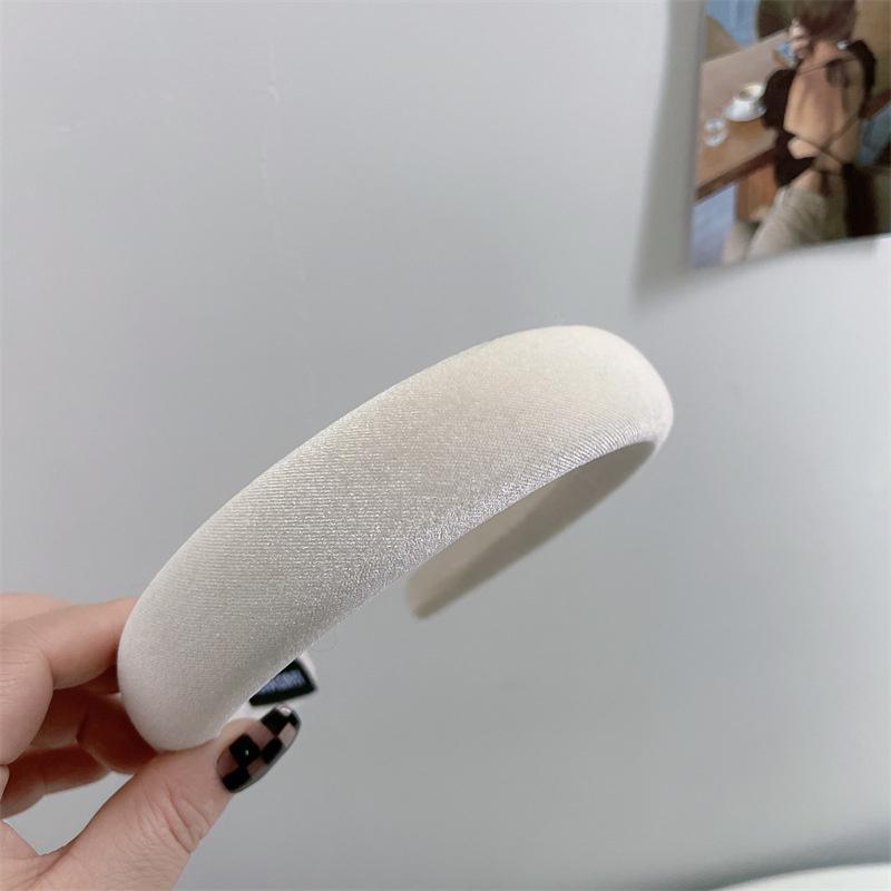 Chic Autumn Winter Soft Flannel Cloth Sponge Padded Headbands for Women Girls Daily Casual Shopping Headdress Simple Head Hoop