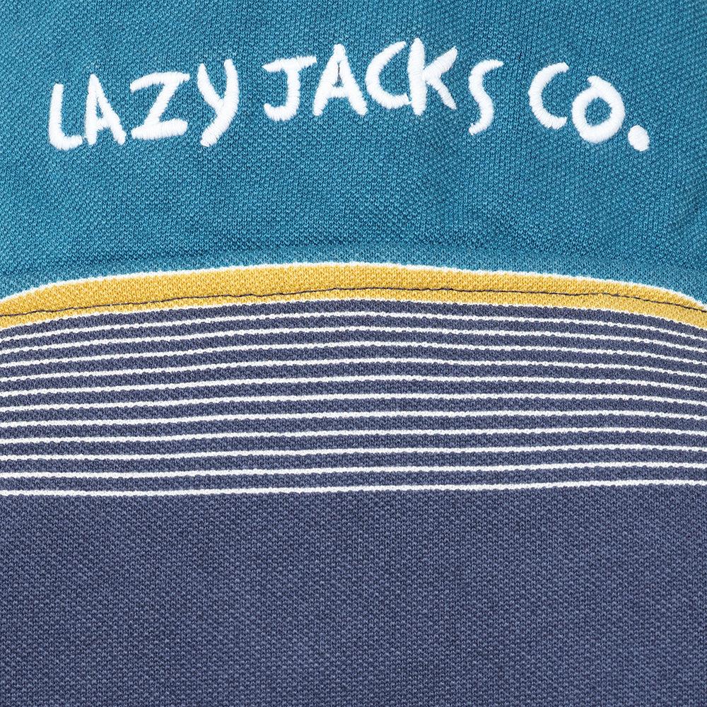 Lazy Jacks Womens/Ladies Contrast Striped Pique Button Neck Sweatshirt