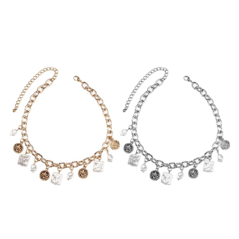 Modische Halskette Geometrische Anhänger Halskette Stilvolle Unregelmäßige Halskette Legierung Textur Geeignet für Modeliebhaber