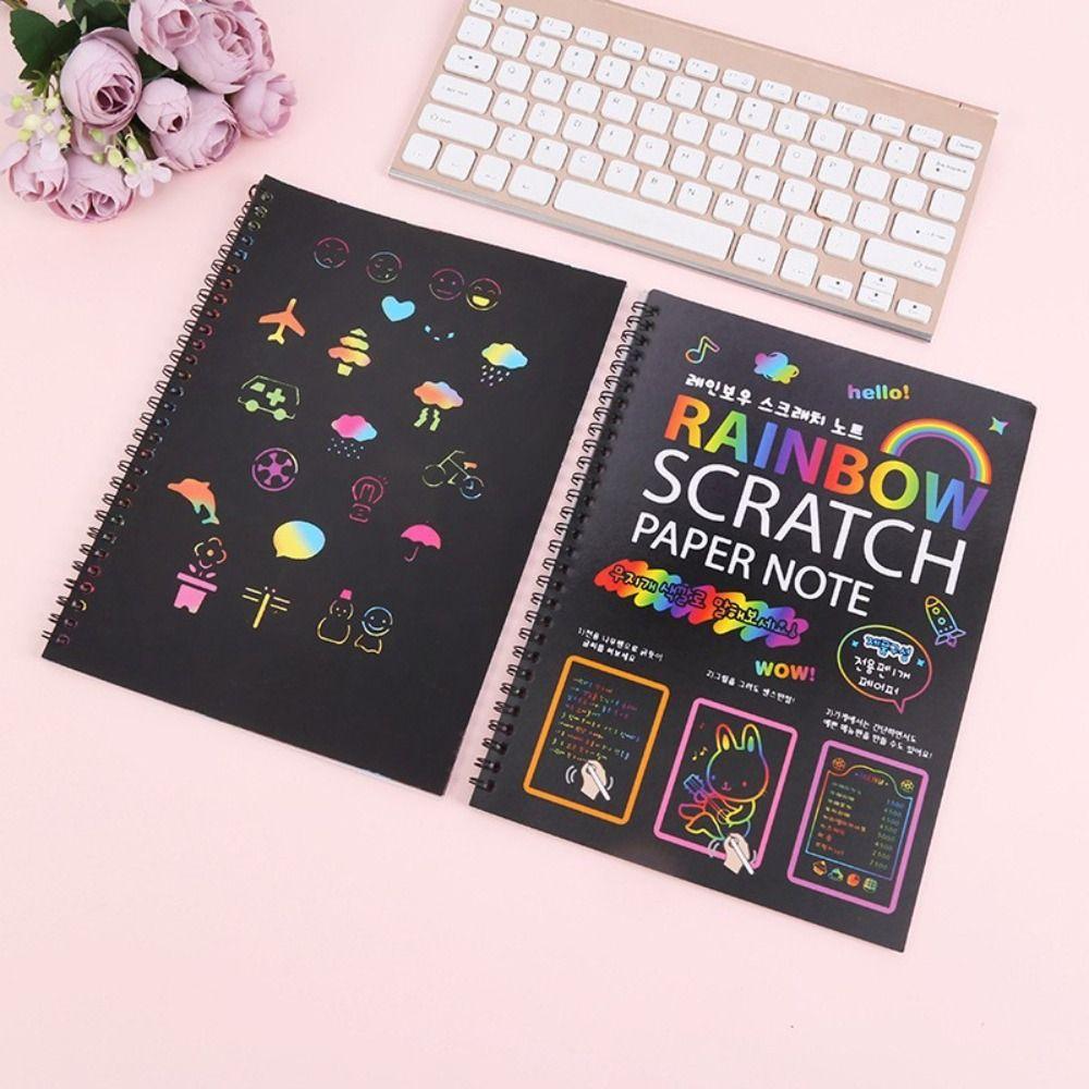 

Книга для рисования Diy Scratch Book Набор бумаги для рисования Альбом для рисования Радуга Scratch Note
