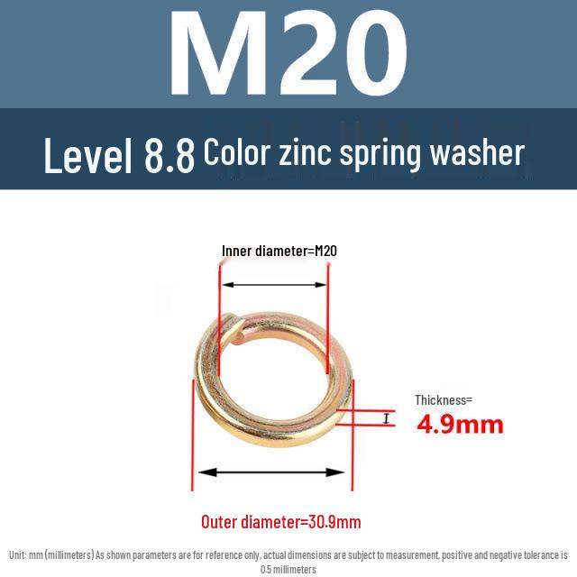 Yigu Zinc-Plated M5-M24 Carbon Steel Spring Washer 