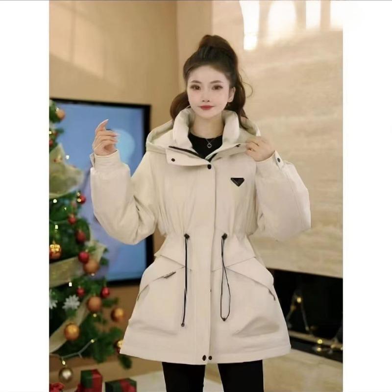 

Повседневная и модная женская зимняя парка в корейском стиле с толстой хлопковой подкладкой и ветрозащитными свойствами XL бежевый
