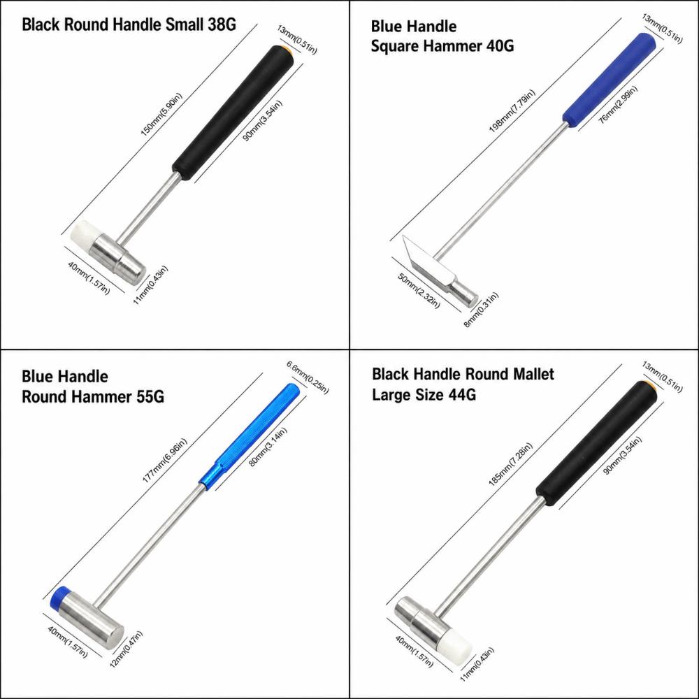 Multi-size Watch Repair Hammer Rubber & Metal Dual Head Hammer Handcraft Hammer Fine Manual Work