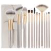 High-end Persian Hair 12 Champagne Makeup Brushes, Makeup Tool Set with Brush Bag Professional Makeup, Standard