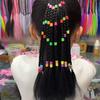 Handmade Beaded Wig Braided Hair Tie with Colorful Beads for Girls