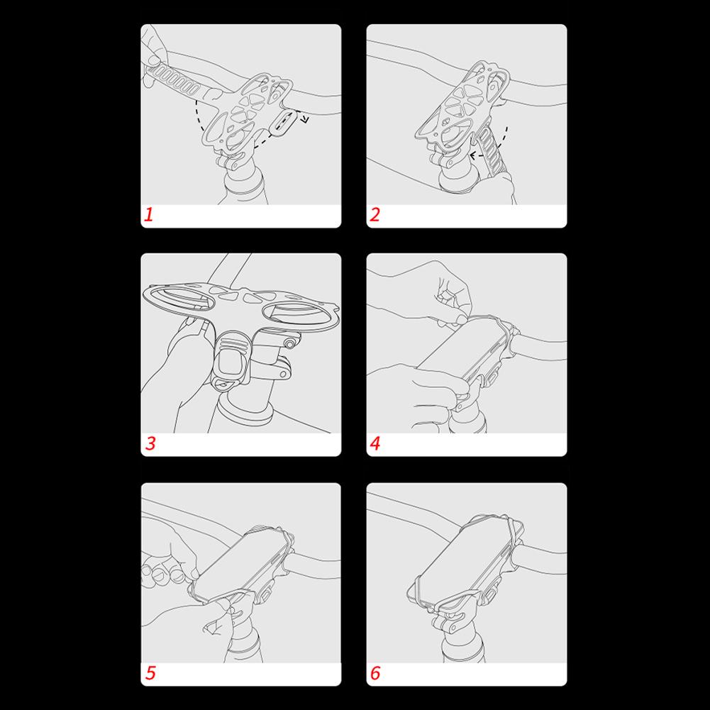 Silicone Bike Phone Mount Bicycle Smartphone Holder Anti Slip Cell Phone Handlebar Mount for Bicycle Motorcycle Scooter