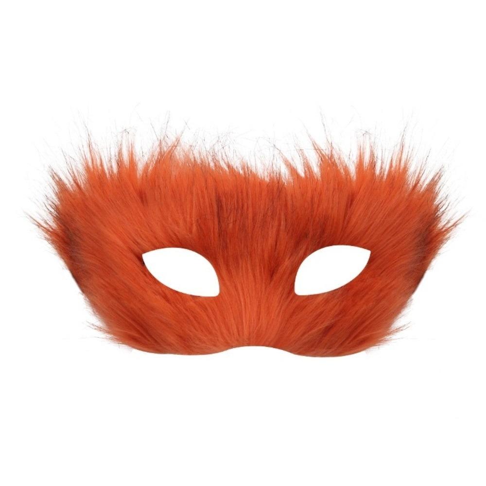 Long Furry Plush Cat Mask Animal Masquerade Mask Simple Half Face Mask  Male Female
