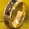 Anillo de Acero Inoxidable para Hombre con Dragón Celta Dorado y Diseño de Nudo
