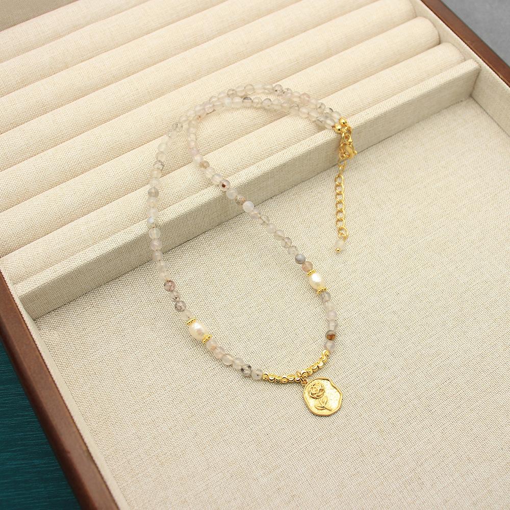 Summer Sweet Color Beaded Necklace, Temperament Design Sense Rice Bead Collarbone Neck Chain Female