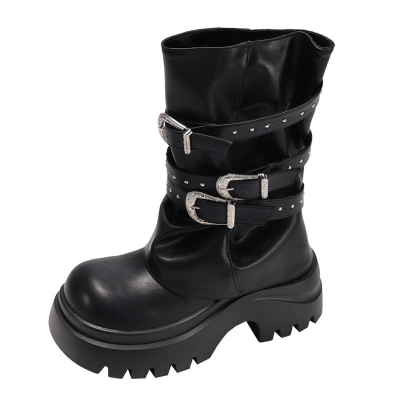 Brown British Style Thick Heel Thick-soled Martin Boots Women's Summer 2025 New Versatile Heightening Soft-soled Maillard Short Boots