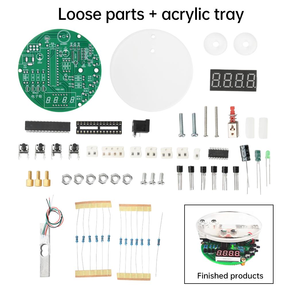 Elektronische Waage DIY Kit 1KG Digitalröhre Elektronische Waage HX711 Chip Basierend auf 51 Mikrocontroller Lötübungskit DC 5V