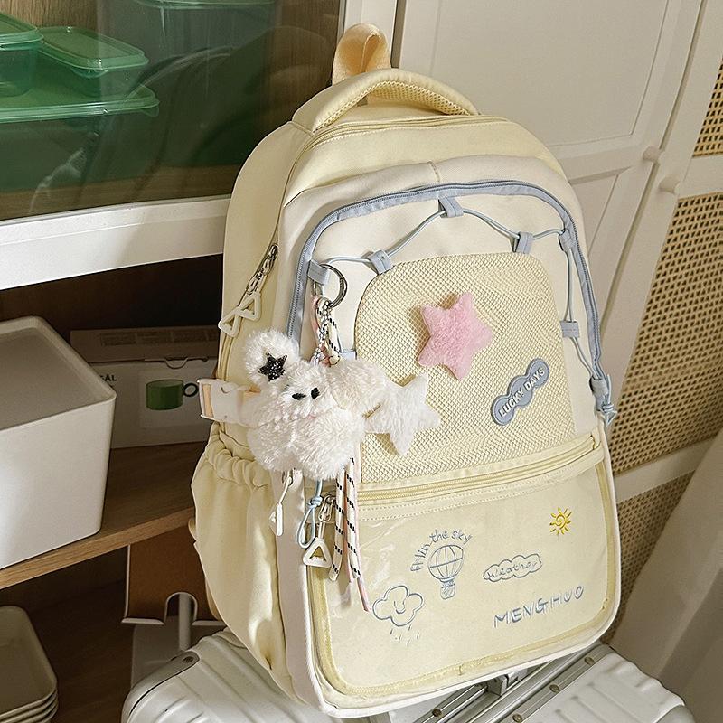 Japanese ins Academy Wind Contrast Color Large Capacity Fresh Girl Backpack Lightweight Versatile Junior High School Backpack